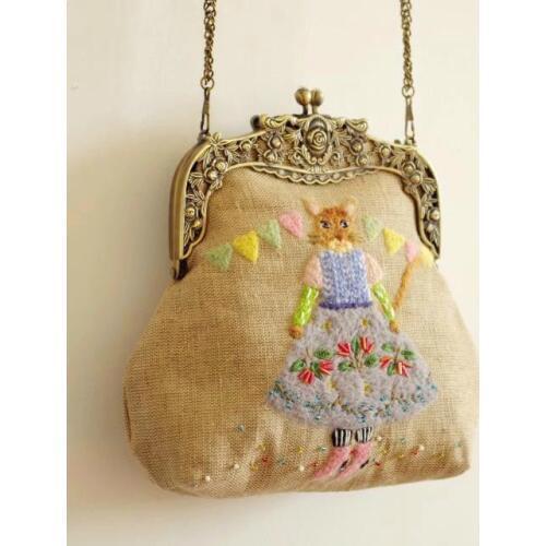 Size 16 CM DIY Bag Parts And Accessories Vintage Crystal Clasp Rose Flower Purse Frame For Handbags Metal Purse Frame For Handle