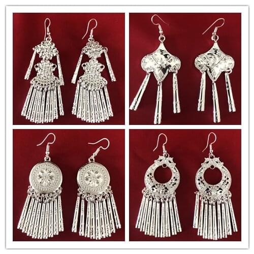LosoDo Earrings fashion jewelry new hot sale fashion Miao silver lady earrings Creative Simple earrings for women accessories
