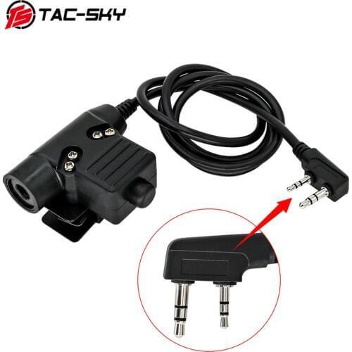 TAC-SKY PTT U94 new upgraded u94 ptt tactical headset walkie-talkie adapter Kenwood plug ptt tactical ptt u94