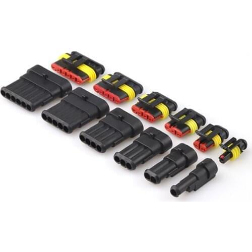 1/5/10Sets 1P 2P 3P 4P 5P 6Pins Way AMP 1.5 Super seal Waterproof Electrical automotive Wire Connector Plug for car Motorcycle