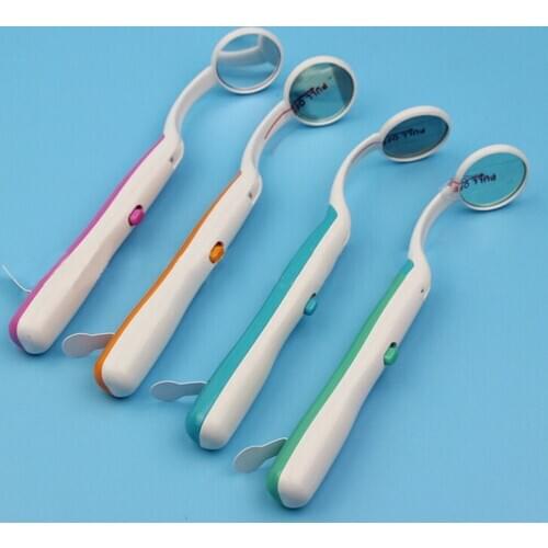 1 Pc Oral Health Care Bright Durable Dental Mouth Mirror with LED Light Reusable Random Color