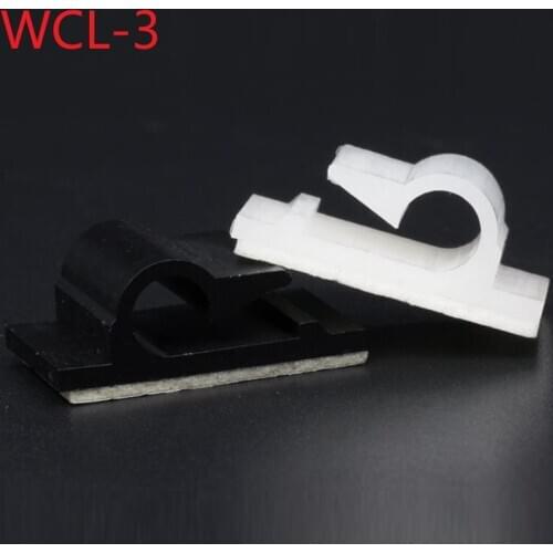 10pcs WCL-3 Cable Clamp Self Adhesive Wire Tie Fix Clip Car Cord Organizer Line Bracket Holder Management Fasteners White Black