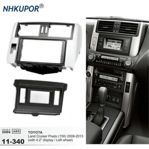 11-340 Car Radio Fascia for TOYOTA Land Cruiser Prado (150)(with 4.2" display) Left wheel Facia Dash CD Trim Install Frame Kit