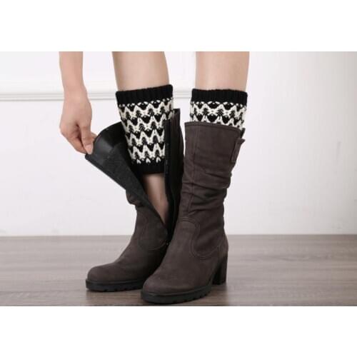 120pairs/lot new coming knitted christmas Snowflakes leg warmer/double color wave leg warmer/boot cuff