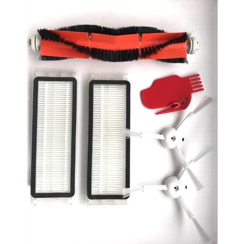 2 HEPA Filter+ 2 Side Brush+1 Main Brush for Xiaomi Mi Robot Vacuum Cleaner with Tool Cleaning Parts Accessories
