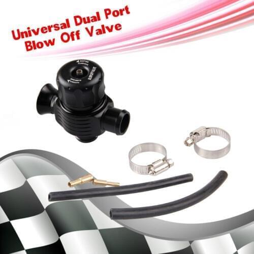 25mm Aluminum Dual Port Blow Off Turbo Bov Valve (BLACK) Diverter Dump Valve