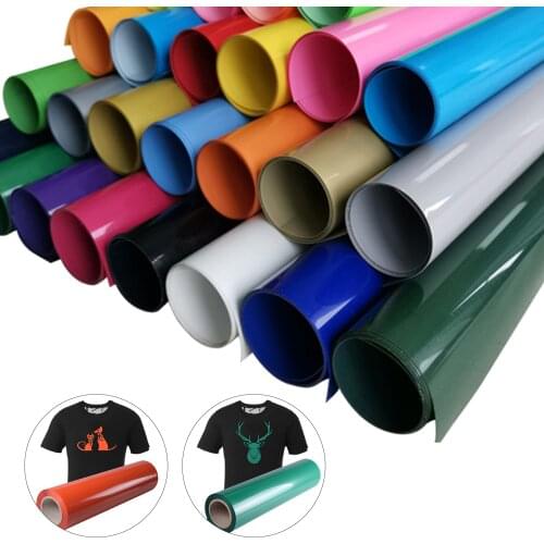 30cmx21cm PVC Heat Transfer Vinyl Iron-on T-Shirt Textiles Cricut Film Heat Press Roll Printing Clothing for Cricut Cameo