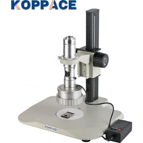 KOPPACE 23X-153X 3D Industrial Microscope Lens 360 Degrees Manual Rotation Lens Working Distance 20mm With Bracket