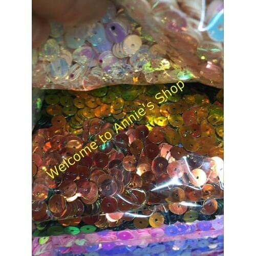 40g/lot 6mm Flat Round Sequins With Middle Hole For Craft Golden Plating Shining DIY Accessories Dark Orange