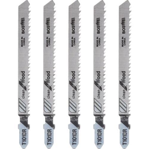 5 Pcs T101BR HCS 100mm Jigsaw Blades Clean For Wood Laminated Board Cutting