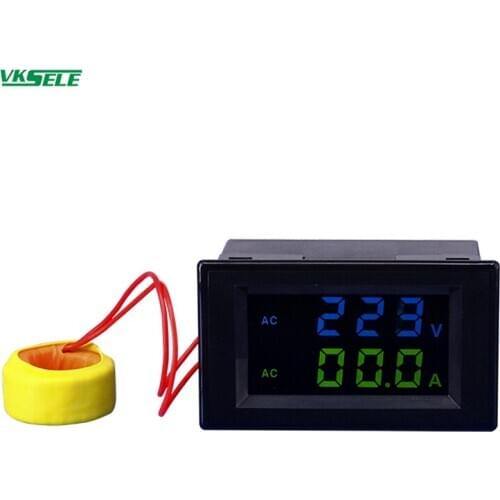 AC 80-450V 100A AC voltage ammeter digital display dual display precision detector color screen D85-2042A