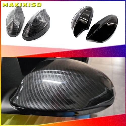 Car Side Wing Replacement Mirror Cover Rear-View Caps For BMW 1 3 Series E81 E82 E87 E88 E90 E91 E92 E93 Carbon and AN Black