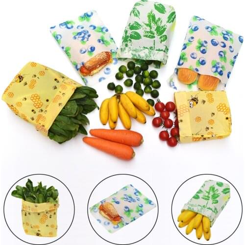 Beeswax Food Wraps Bag Eco Friendly Reusable Food Fresh Keeping Storage Organic Wrap Cling Wrap Snack Wraps