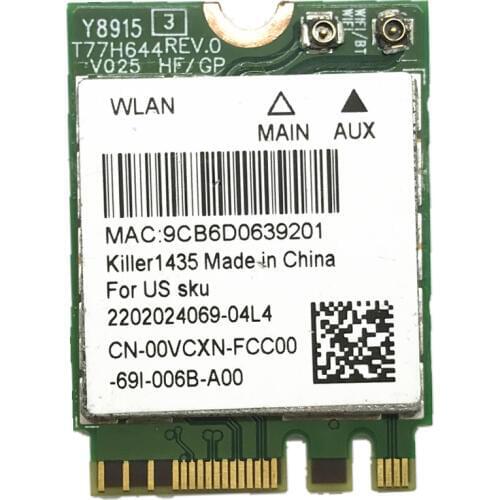 Dand Band 867Mbps killer 1435 QCNFA344A WiFi Wireless Card 802.11ac Bluetooth 4.1 M.2 NGFF better than killer 1535