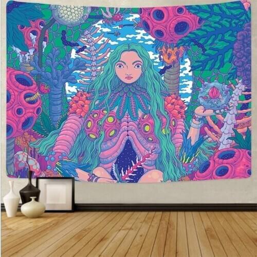 Bohemian wall tapestry kids bedroom decor cartoon blanket wall fabric decoratie tapiz pared tela