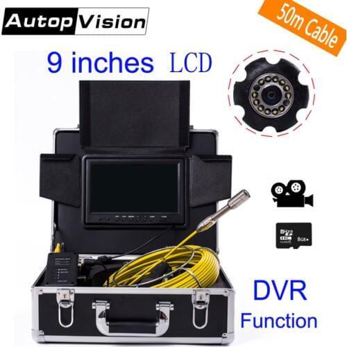 DHL Free WP90 50M Industrial Pipeline Endoscope 6.5/17/23mm Snake Video Camera 9" LCD Sewer Drain Pipe Inspection Camera System