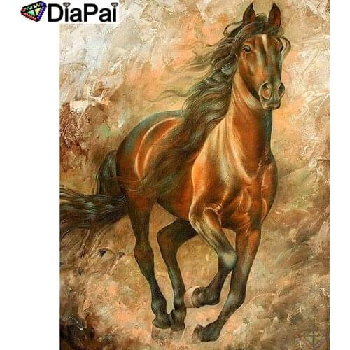 DIAPAI 5D DIY Diamond Painting 100% Full Square/Round Drill "Animal horse" Diamond Embroidery Cross Stitch 3D Decor A23572