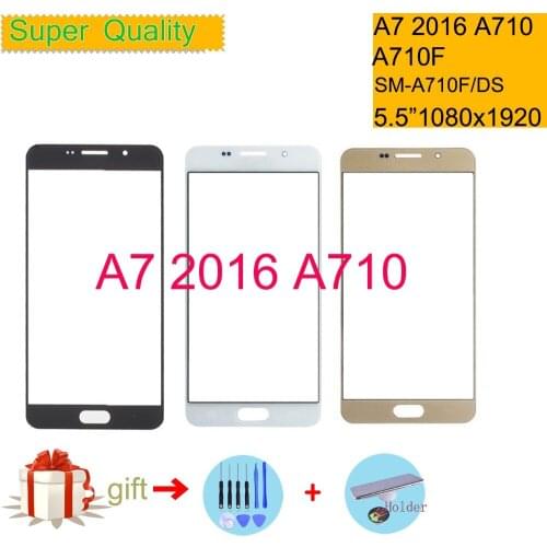 For Samsung Galaxy A7 2016 A710 A710F SM-A710FD SM-A710F/DS Touch Screen Front Glass Panel TouchScreen Outer Glass Lens NO LCD