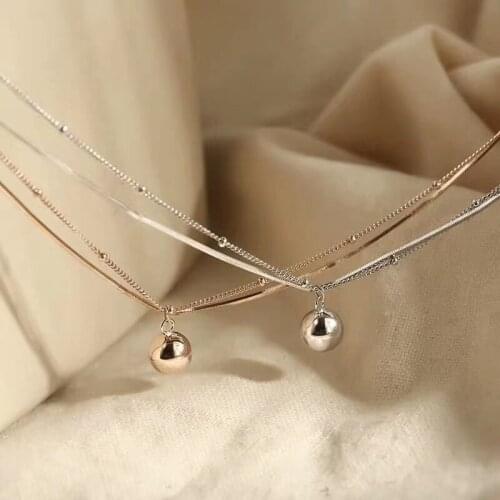 Miuoxion Retro Ball Double Layer Necklace Fashion Personality Punk Party Jewelry For Women Feature Nmour Charm Gift All Seasons