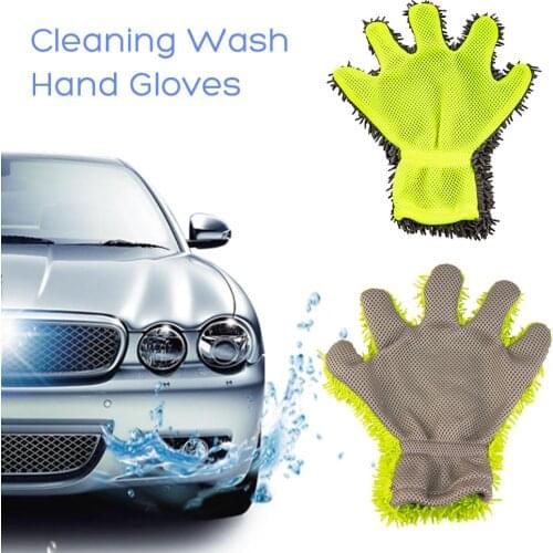 Double Sided Chenille Washing Hand Gloves Car Window Dust Cleaning Glove Household Cleaning Towel Kitchen Accessories