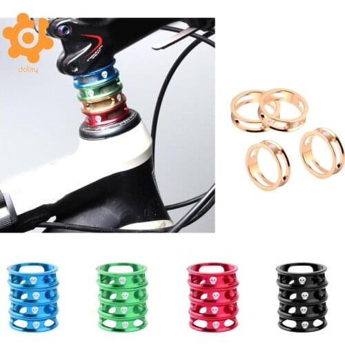 4Pcs Aluminum Alloy 1-1/8 inch Mountain Bicycle Headset Spacers Set MTB 10mm Road Bike Front Fork Stem Washers Kit Fixed Gear