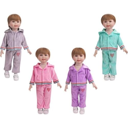 New Pattern Fashion Sports And Leisure Suit Fit 18 Inch American&43cm Baby New Born Doll Clothes Accessories Girls' Toys