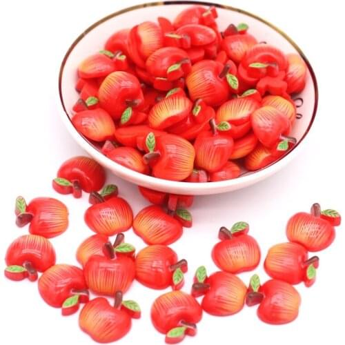 Red Apple Flat Back Resin Handicraft Supplies Wedding Party Home Decoration DIY Handmade Child Gift Clothing Jewelry Accessories