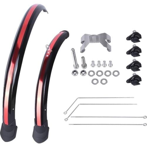 Bicycle Fender 2pcs Front Rear Mudguard 16 20 inch Double Bracing Adjustable Size Bike wings for Folding Bike Chrome plastic