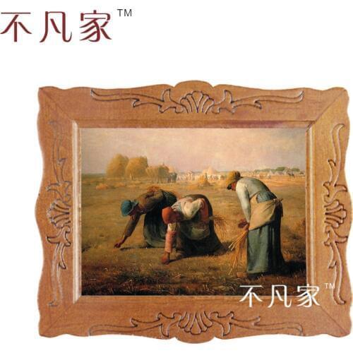 Wholesale Dollhouse 1:12 scale miniature classical some farmers in a farm oil Home Decorations Painting Frame D-10