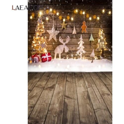 Laeacco Christmas Tree Elk Gift Board Newborn Birthday Photo Photography Backdrop Photographic Photo Background For Photo Studio