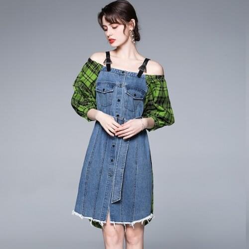 Модные платья в клетку LiaoShiKeerQiaoWa China At AliExpress