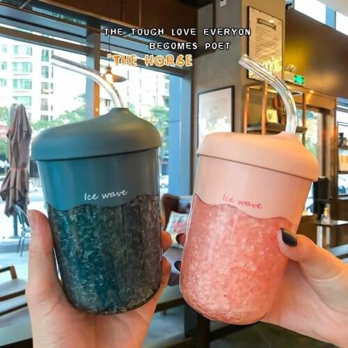 Fashion gradient color portable plastic gift reusable plastic coffee cup leak-proof juice cup sports tea cup tumbler with straw