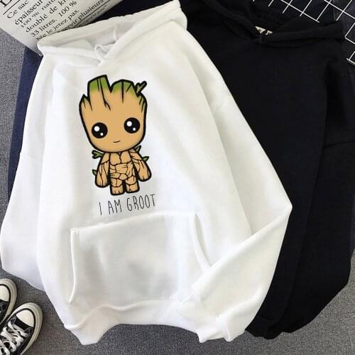 2021 Anime Funny Groot Mens Hoodies Unisex Sweatshirt Movie Hero Printing High Quality Baby Groot Hoodie oversized Hoody Tops