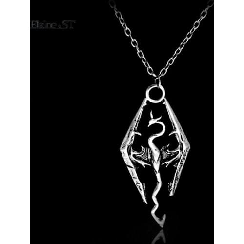 The Dinosaur Pendant Necklace Skyrim Elder Scrolls Dragon Pendants Vintage Necklace for Men/Women Jewelry statement necklace