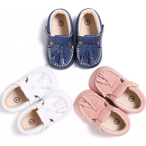 Newborn childrens shoes baby boy girl cotton tassel pendant artificial PU shoes