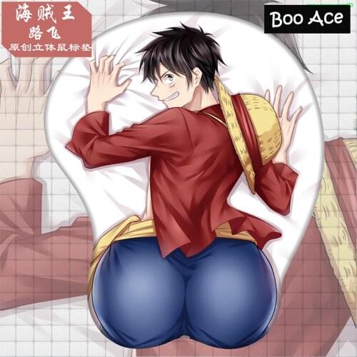 One Piece Luffy 3D Anime Gaming Mouse Pad with Gel wrist rest Original 2WAY fabric