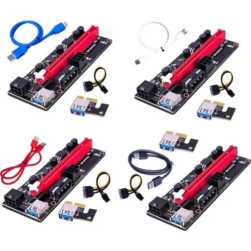 PCI-E 1x to 16x Graphic Extension USB Adapter Card, 2X 6PIN and 3 Power Options