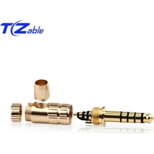 4.4 Headphone Adapter Plug Level 4 Hi-Fi Plug Male DIY Socket Socket Connector For Audio Stereo Player Welding Wire Connector