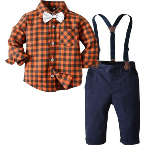 Tem Doger Winter Baby Boy Clothing Sets Long Sleeve Plaid Shirts + Pants 2 Pcs Casual Outfits for Kids Clothes