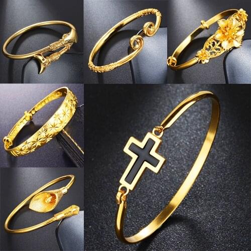 Charm Bracelet Jewelry Stainless Steel Personality Cross Cuff Minimalist Gold Silver Color for Women Lady Bracelets Bangles