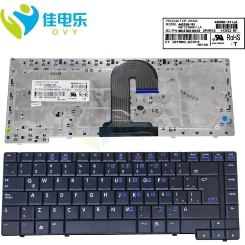 LA Latin replacement keyboards for HP COMPAQ 6510 6510B 6515 6515B laptop keyboards blue qwerty keycap Spain 445588 443922 161
