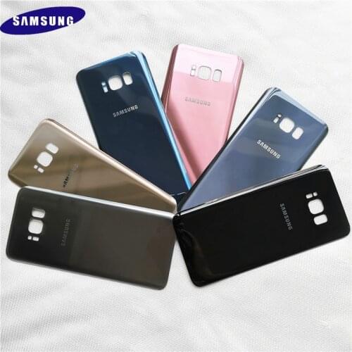 SAMSUNG Back Battery Cover For Samsung Galaxy S8 G950 SM-G950F G950FD S8 Plus S8+ G955 SM-G955F G955FD Back Rear Door Glass Case
