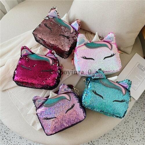 Women Sequin Bag Cartoon Animals Handbags Shoulder Pack Bag Female Small Crossbody Bags For Ladies Messenger Bags Fashion
