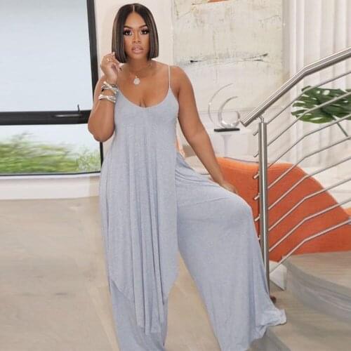 Solid Casualwear Loose Two Piece Tracksuit Women Sexy Spaghetti Strap Side High Split Long Tops+wide Leg Trouser Co Ord Outfit