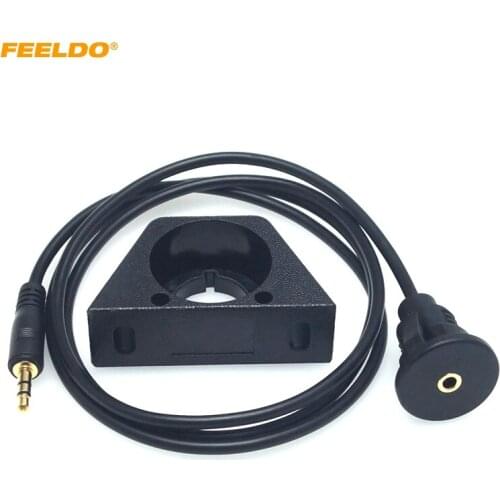 1Set Car Motorcycle Boat 1 Meter AUX Mount Cable 3.5mm Male to Female Aux Extention Flush Dash Panel Mount Adapter Cable