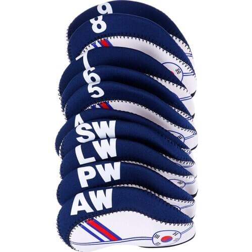 10Pcs/Set Golf Clubs Iron Pole Head Hat Sleeve Diving material Golf Rod Head Protective Cover Golf Accessories