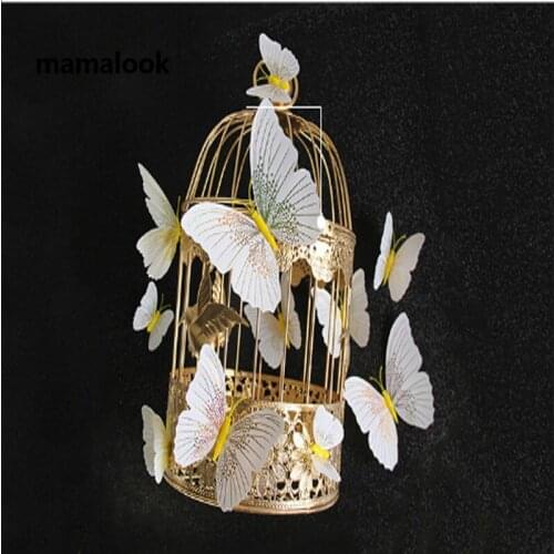 12pcs / set Ambilight 3D Butterfly Butterflies wall Stickers Home Decor Fridge Room Decoration Wall Magnet Stickers For Wedding