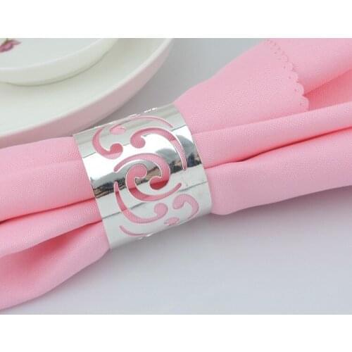 20pcs/lot silver napkin rings metal napkin ring napkin holder for Hotel wedding table Decoration items