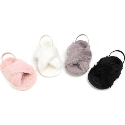 2019 New Fashion Baby Girl Cute Crib Shoes Fur Soft Sole Anti-slip Prewalkers 0-18 Months Crib Shoes Crib Shoes