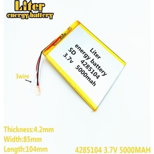 3 line Liter energy battery 4285104 4085105 3.7V 5000MAH Lithium Tablet PC Battery with protection board Polymer battery